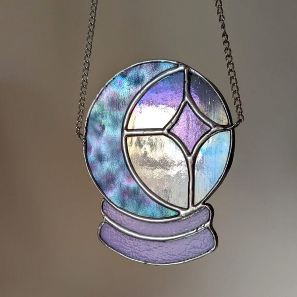 Crystal Ball - Crescent Moon - Purple