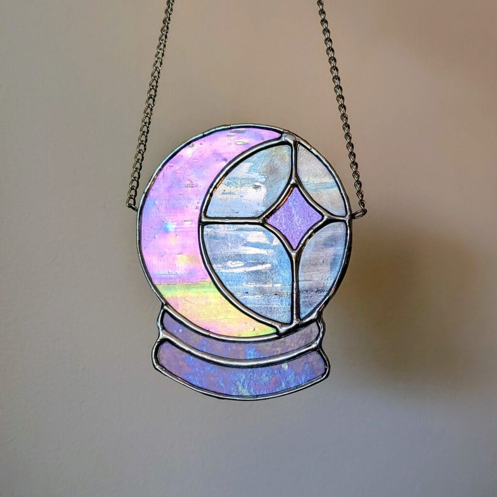 Crystal Ball - Crescent Moon - Mauve