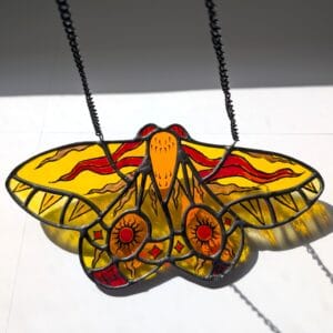 Hand Painted Moth - Sun Yellow