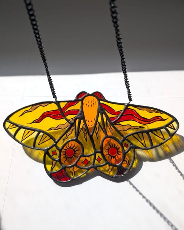 Hand Painted Moth - Sun Yellow